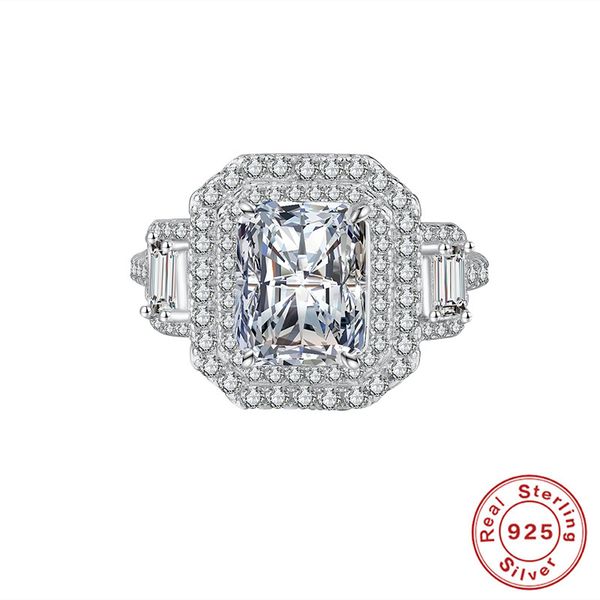 luxury pass diamond tester 3CT VVS1 D color moissanite rings designer for women 925 sterling silver love ring girl wedding engagement ring jewelry woman gift with box