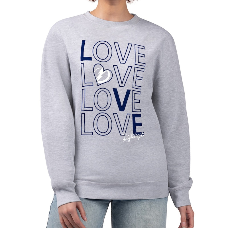 Women's G-III 4Her by Carl Banks Heather Gray Tampa Bay Lightning Lots Of Love Pullover Hoodie
