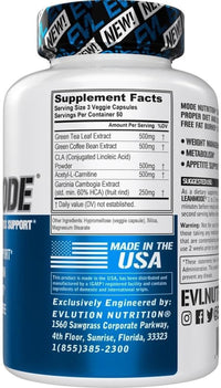 EVL Weight Loss Support Pills - Premium Multipurpose Appetite Metabolism and Fat Loss Support for Men and Women - Leanmode with Green Coffee Bean Extract CLA and Garcinia Cambogia - 50 Servings