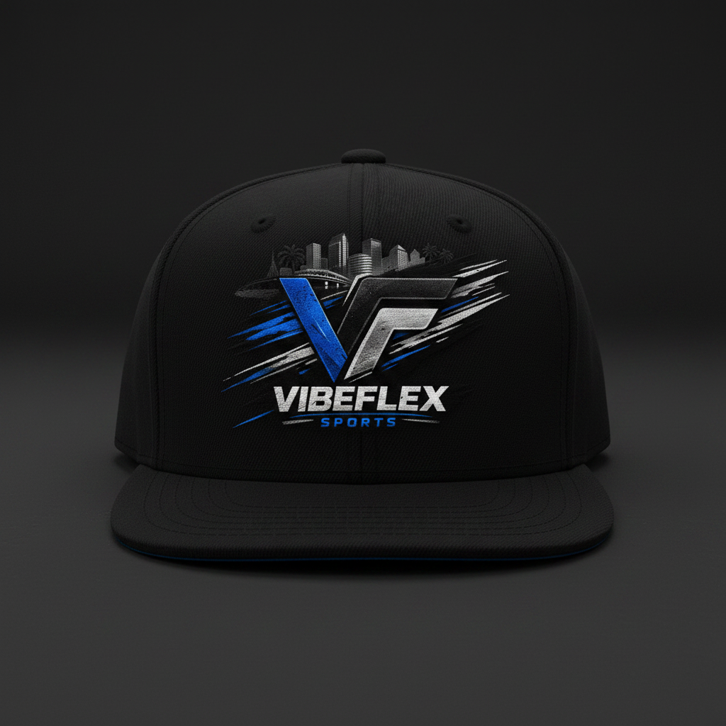 VibeFlex Sports 490 Tampa Edition Snapback Hat — Richardson 112 black with cobalt blue embroidered logo