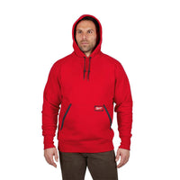 Men'S Medium Red Heavy-Duty Cotton/Polyester Long-Sleeve Pullover Hoodie
