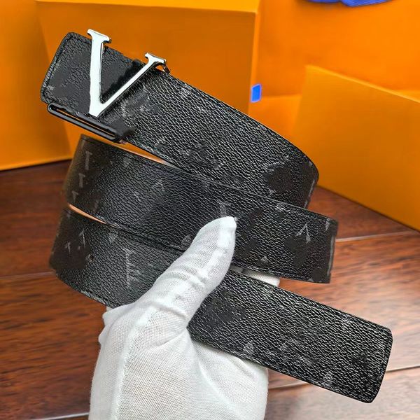 Men designer for women ceinture homme big smooth buckle unisex genuine leather fashion waistband mens belt Cintura design belts silver glossy buckle 3.8cm belt