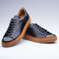 Raar Wear Geon Black Leather Sneaker for Men, Handmade Leather Sneakers, Casual Leather Sneakers, Genuine Leather Shoes