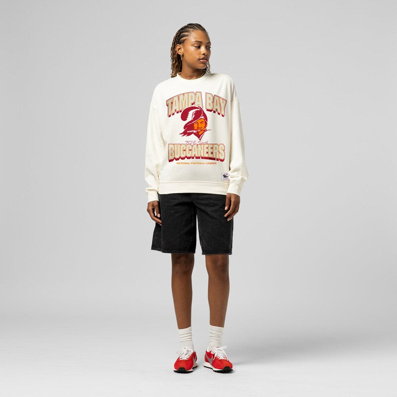 Women's Mitchell & Ness Cream Tampa Bay Buccaneers Tonal Arch Sweatshirt