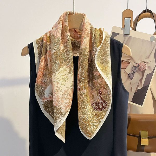 Artistic and fresh floral temperament small square scarf --879148