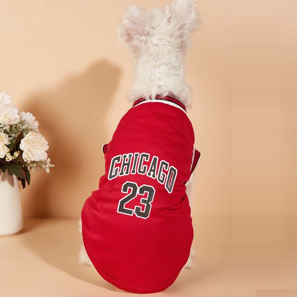 Lanjia- Mesh Breathable Clothes Schnauzer Teddy Sport Large Dog Jersey Basketball Clothing Puppy T-Shirts Summer Pet Cat Shirts E474c