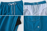 Men'S Quick Dry Swim Trunks Mesh Lining Beach Board Shorts with Pockets Peacockblue M