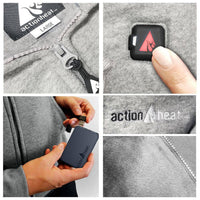 Unisex X-Large Grey Cotton Long Sleeved 5-Volt Heated Hoody