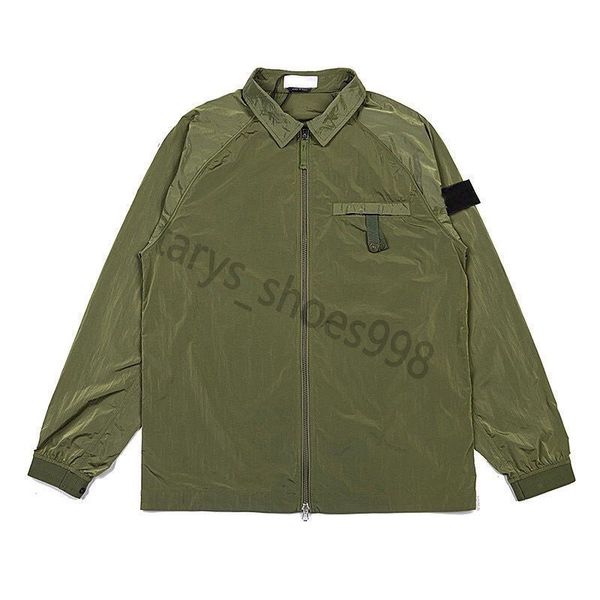 Premium Nylon Material Set Men's Designer Pocket Stones Jacket Long Sleeve Zipper Badges Men Casual Islands Coat Windbreaker Mens Shirts Jacketssweatshirt