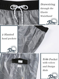Mens Swim Trunks 9'' Mesh Liner Quick Dry Swim Shorts Board Shorts Bathing Suit Swimsuit Summer Beach Shorts Gray MK36 L