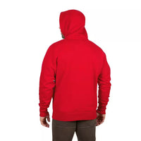 Men'S Medium Red Heavy-Duty Cotton/Polyester Long-Sleeve Pullover Hoodie