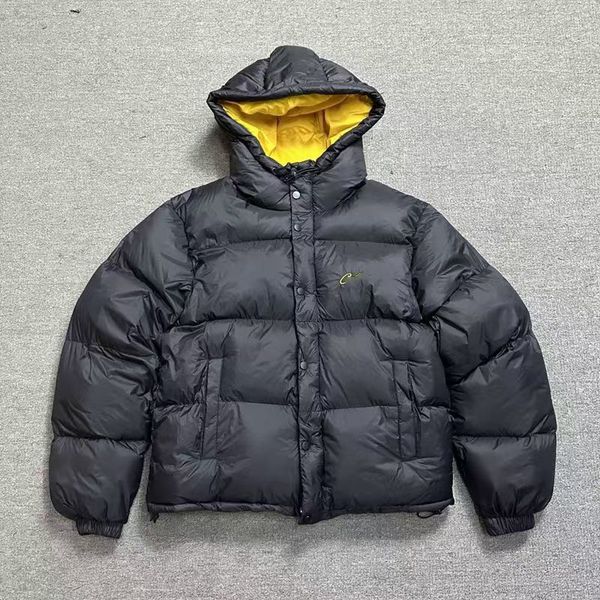 Men Fur Designer Puffer Jacket Fashion High Street Clothing Winter Cold Hoodie Letter Embroidery Couple Tops S-2XL