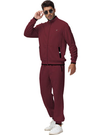 Men'S Tracksuits Sweatsuits for Men Set Track Suits 2 Piece Casual Athletic Jogging Warm up Full Zip Sweat Suits Wine Red L