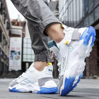 Plus Size Men's Non-Slip Summer Sneakers - Comfortable White Sports & Running Shoes for Active Husbands - GMB-1414