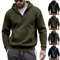 Men's Casual Sports Commuter Fleece Hooded Zip