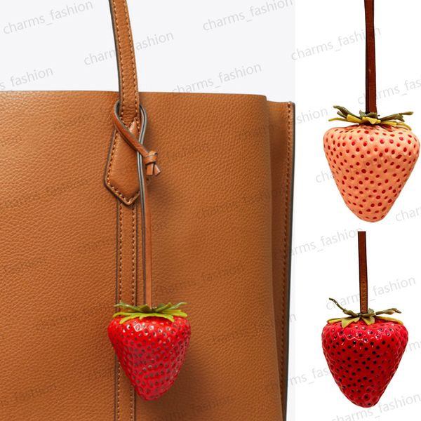 Bag Charm Resin Brass Red strawberry metal Brass Key Chain Wallet Keychains Keyring Designer Keychain Luxury women Bag Charms