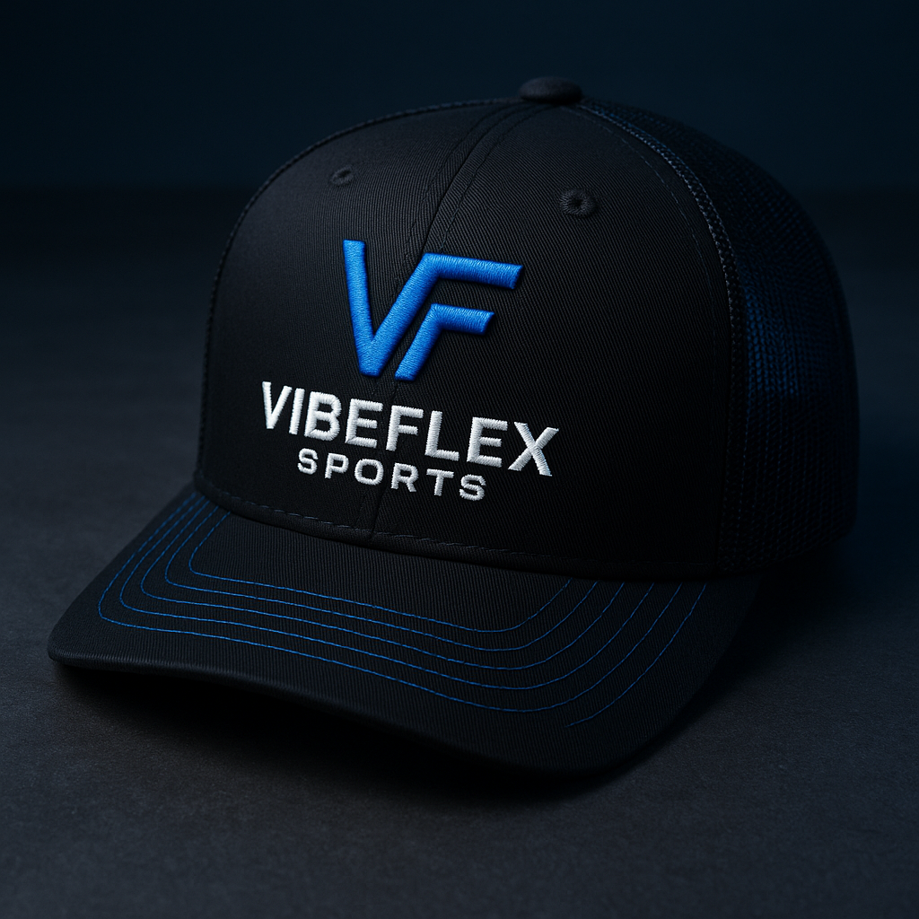 VibeFlex Sports 490 Tampa Edition Snapback Hat — Richardson 112 black with cobalt blue VF embroidery