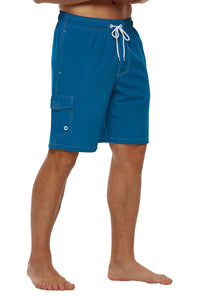 Men'S Quick Dry Swim Trunks Mesh Lining Beach Board Shorts with Pockets Peacockblue M