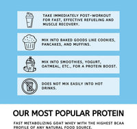 Clean Whey Protein | Grass-Fed Undenatured Goat Whey Protein Powder | 24 G Protein per Serving, All Natural, Non-Gmo, High in Branch Chain Amino Acids | Unsweetened | 15 Servings - 16 Oz