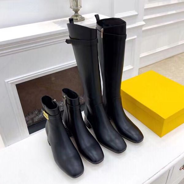 Premium Women's Designer Real Leather Boots Ankle Fashion Black Martin Boots for Women EU35-40