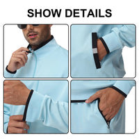 Men'S Tracksuits Sweatsuits for Men Set Track Suits 2 Piece Casual Athletic Jogging Warm up Full Zip Sweat Suits Grayblue M