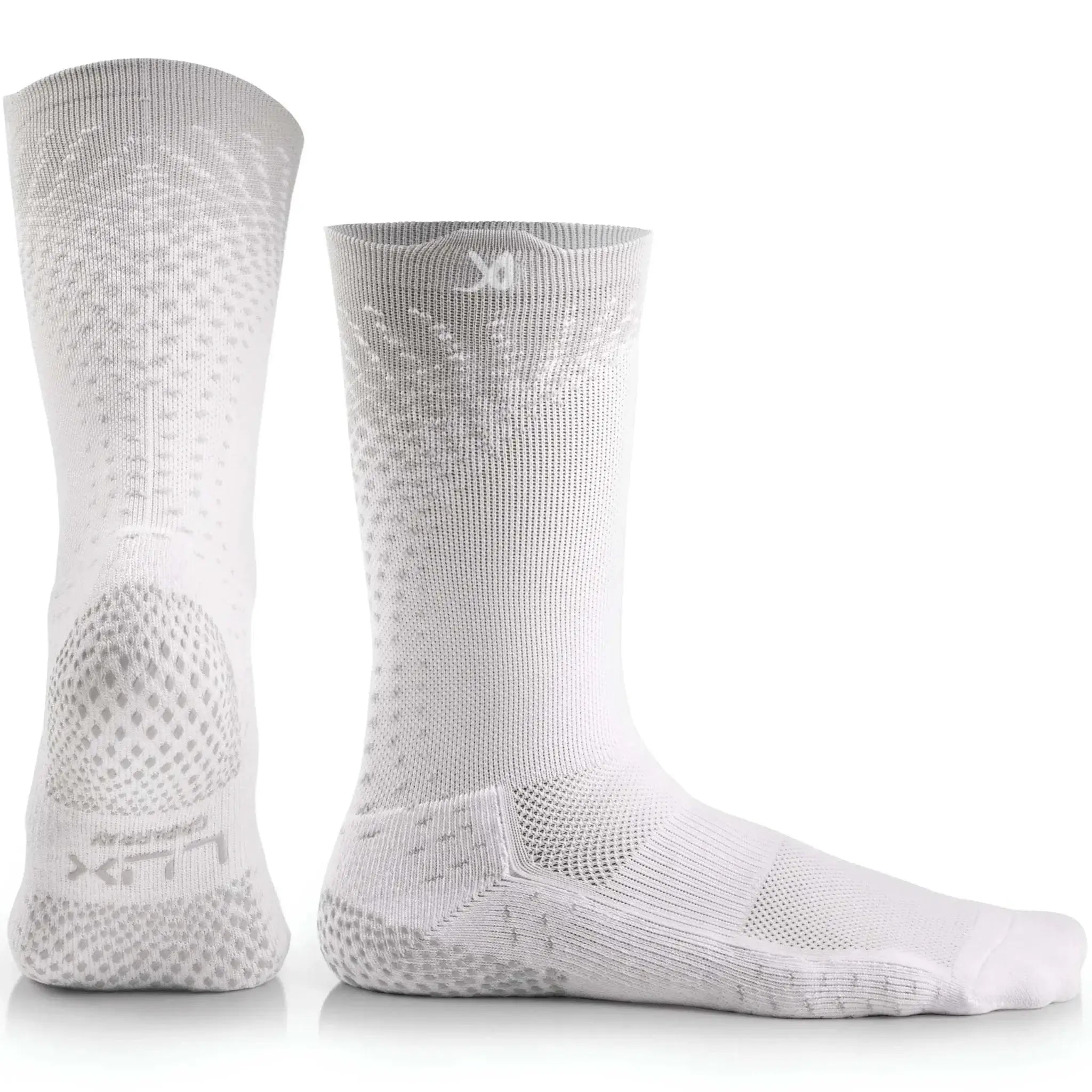 Grip Socks Soccer - Performance Grip Cleat Socks - White  - LUX