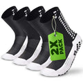 LUX Black Grip Socks - 2 Pairs - Multipack - Large
