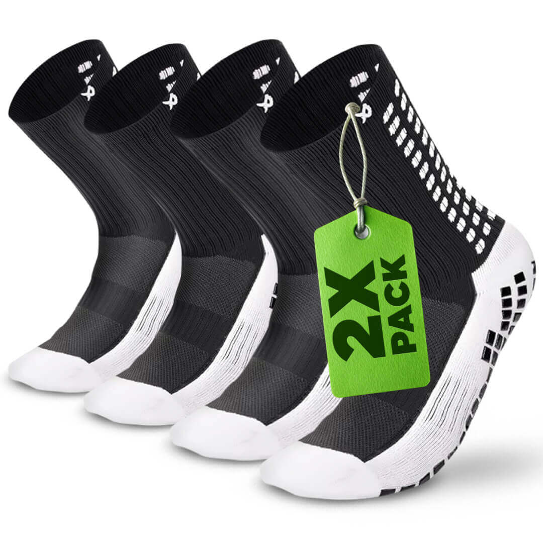 LUX Black Grip Socks - 2 Pairs - Multipack - Large