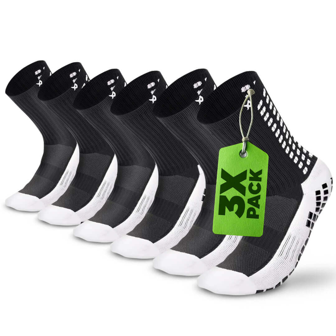 LUX Black Grip Socks - 3 Pairs - Multipack