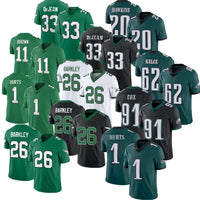 USA Football Jerseys 26 Saquon Barkley 1 Jalen Hurts 33 DeJean 11 Brown 62 Kelce 6 Smith Stitched Jersey Shirts Tops Kelly Gr
