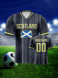 Custom Scotland Football Jersey Personalize Soccer Shirt with Name & Number Breathable Anti-Wrinkle Quick Dry for Men Women Y
