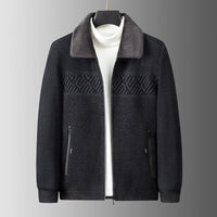 Middle-aged dad's thickened and fleece coat, men's jacket, cotton-padded clothes for middle-aged and elderly people in winter