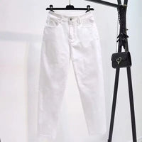 Korean Fashion High Quality High Elasticity Men's Pants Korean Style Luxury White Boyfriend Solid Designer Clothes Jeans Man