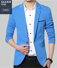 Men Business Fasion Casual Korean Style Western Suit Slim Fit Jacket Professional Formal Wedding Gift Party Clothes with Pock