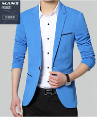 Men Business Fasion Casual Korean Style Western Suit Slim Fit Jacket Professional Formal Wedding Gift Party Clothes with Pock