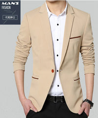 Men Business Fasion Casual Korean Style Western Suit Slim Fit Jacket Professional Formal Wedding Gift Party Clothes with Pock