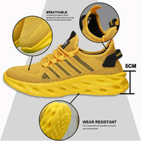 Men Shoes Comfortable Unisex Sneakers Breathable Couple Running Shoes Women Tennis Sports Shoe Size 37-47 Yellow Walking Snea
