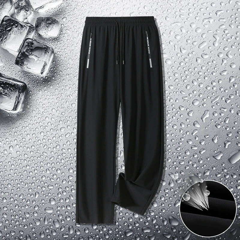 Summer Men Casual High end Ice Silk Pants Sports Pants Quick-Drying Men's Trousers Sweatpants Male Elastic Plus Size 8xl 7xl 