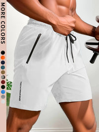 Men's Bottoms for Summer Gym Workout Running Cycling,Quick Drying Breathable Drawstring Waist Sports Shorts 2-0428