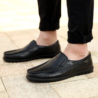 Genuine Leather Men Casual Shoes Luxury Brand 2023 Mens Loafers Moccasins Breathable Slip on Black Driving Shoes Plus Size 37