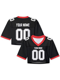 Custom American Football Jersey Crop Top for Women & Girls Plain Sporty Cropped Shirt Personalized Name Number Jerseys Fans G