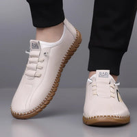 Handmade Leather Casual Men Shoes Design Sneakers Man Breathable Leather Shoes Men Outdoor Skate Shoes