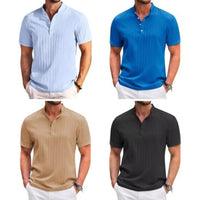 Hawaiian Men's Retro Cotton And Linen Henry Shirt Casual Loose With Sporty Stand-up Collar Buttons Men's Casual Shirt