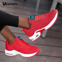 Fashion Women Lightweight Sneakers Running Shoes Outdoor Sports Shoes Breathable Mesh Comfort Running Shoes Air Cushion Lace 