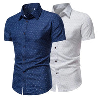 Summer Shirt for Men Daily Casual White Shirts Short Sleeve Button Down Slim Fit Male Social Blouse XL