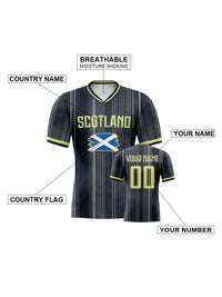 Custom Scotland Football Jersey Personalize Soccer Shirt with Name & Number Breathable Anti-Wrinkle Quick Dry for Men Women Y
