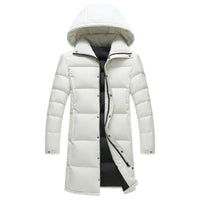 New Winter Men Black Long Duck Down Coats Hooded Casual Down Jackets Quality Male Outdoor Windproof Warm Winter Jackets Cloth