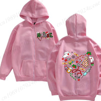 Nurse Christmas Hooded Jackets Fashion Women Personalized Warm Hoodies Casual Zipper Streetwear Christmas Nursing Sweatshirts