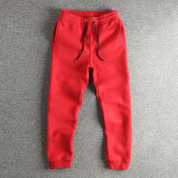 Winter New American Retron Thick Velvet Knitted Sweatpants Men's Elastic Waist Drawstring Sport Casual Straight Ankle-tied Pa