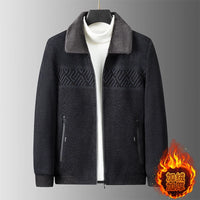 Middle-aged dad's thickened and fleece coat, men's jacket, cotton-padded clothes for middle-aged and elderly people in winter